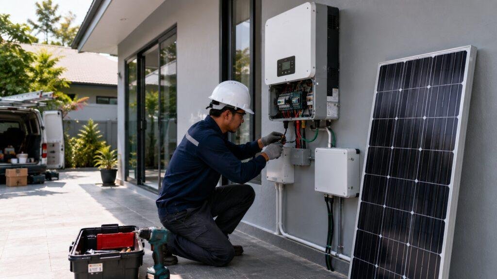 Independent solar power system for a rural property in Chiang Mai, Thailand