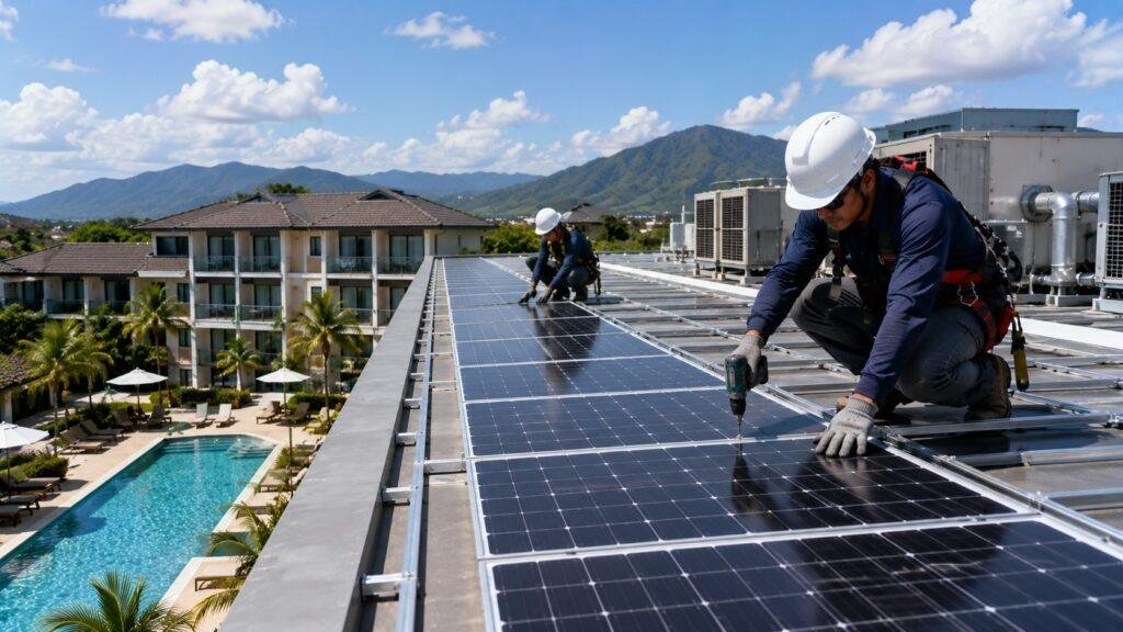 Off-grid solar system with battery storage in Chiang Mai, Thailand