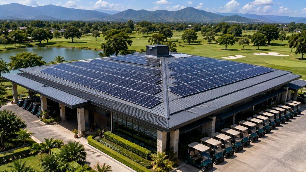 Solar panels for a golf course in Chiang Mai