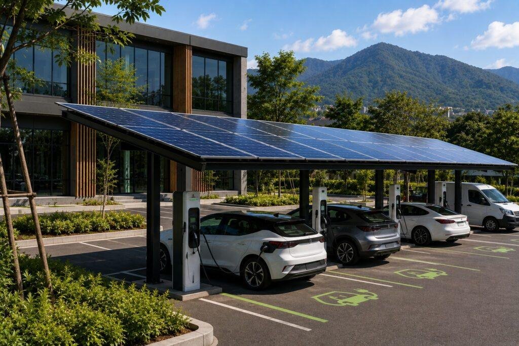 Solar EV charging for a business in Chiang Mai