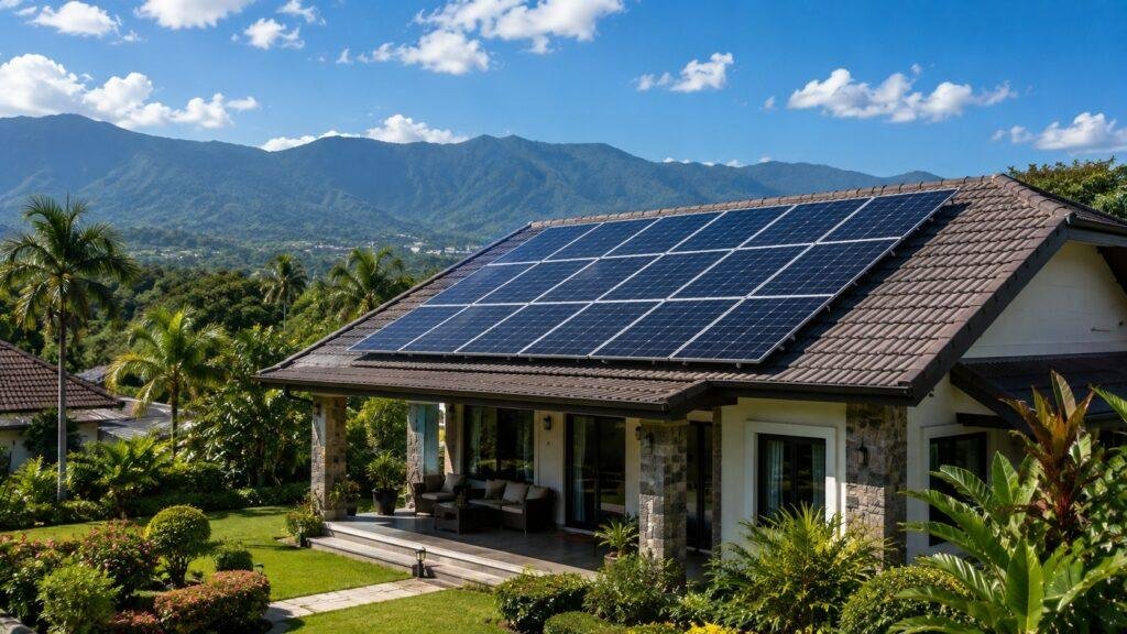 Solar panels and battery system for a Chiang Mai property