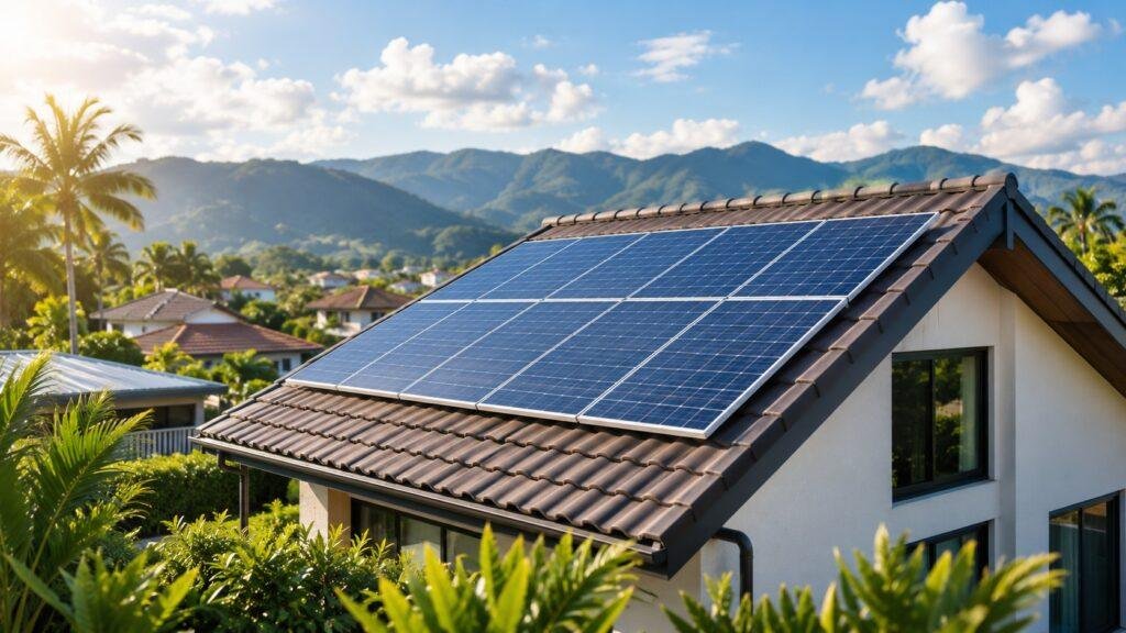 Huawei solar inverter technology for a residential solar energy system in Thailand.